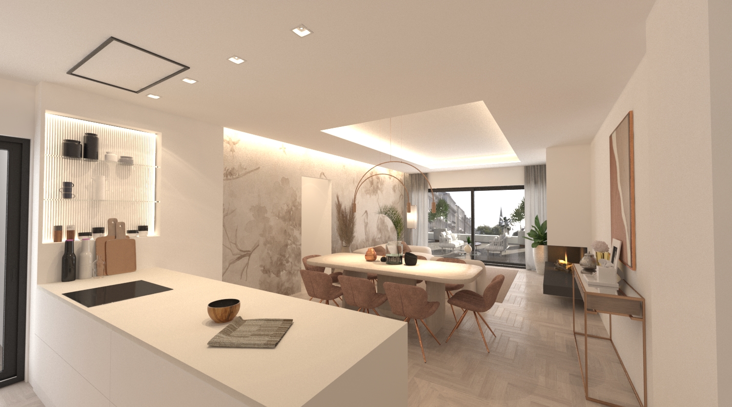 Light Architectural Window Frame View
